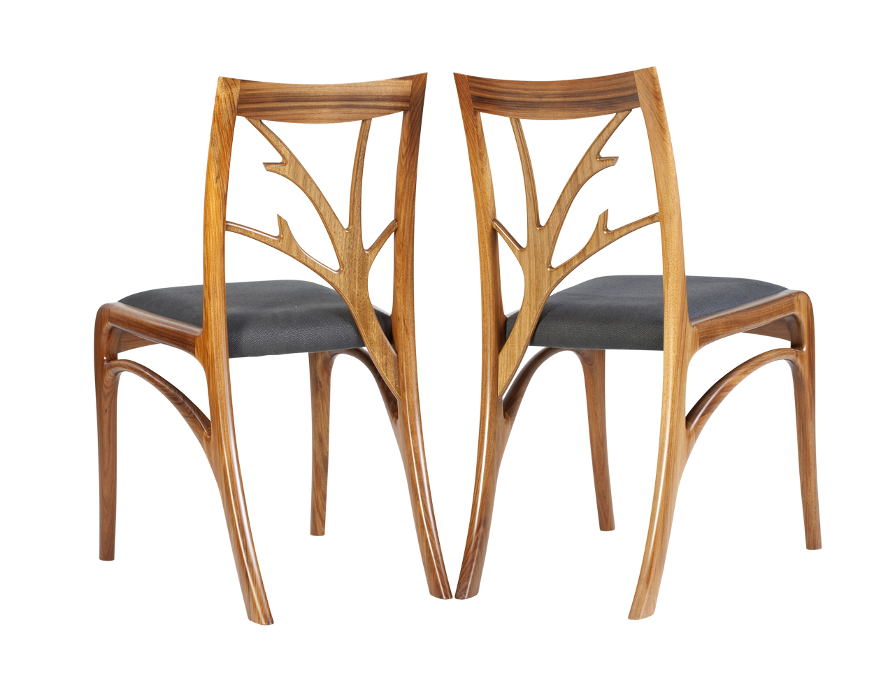 Custom handmade solid timber dining chair with Tasmanian Blackwood