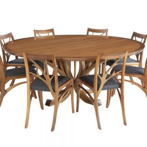 Blackwood Magnolia 8 Seater Round Wooden Dining Table