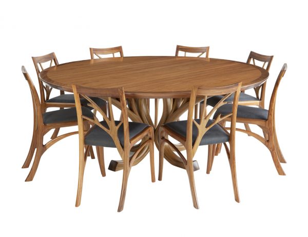 Blackwood Magnolia 8 Seater Round Wooden Dining Table