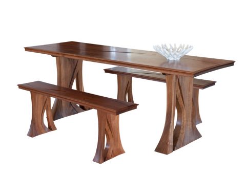 Custom Handmade Solid Timber Dining Suite with Bench Seat from Tasmanian Blackwood